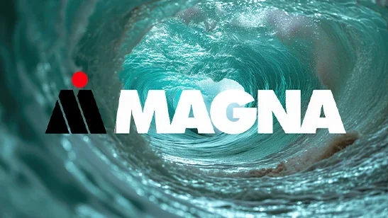 Logo da MAGNA sobre a imagem de uma onda